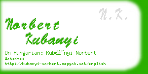 norbert kubanyi business card